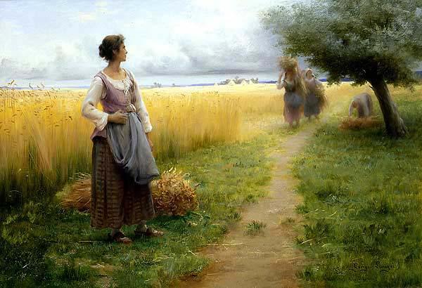Georges Laugee Coming in From the Fields china oil painting image